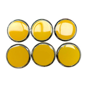 대량 약160개 벌크 30mm 빅 버튼 메탈 단추 노랑