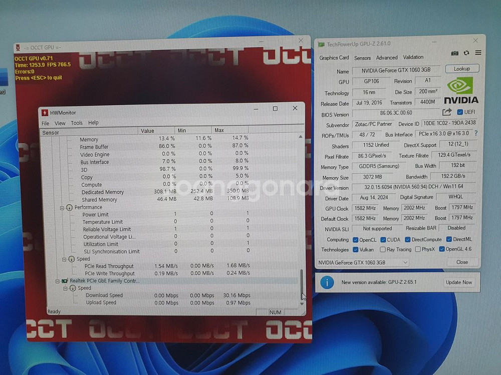 ZOTAC GTX 1060 3G 그래픽카드--4