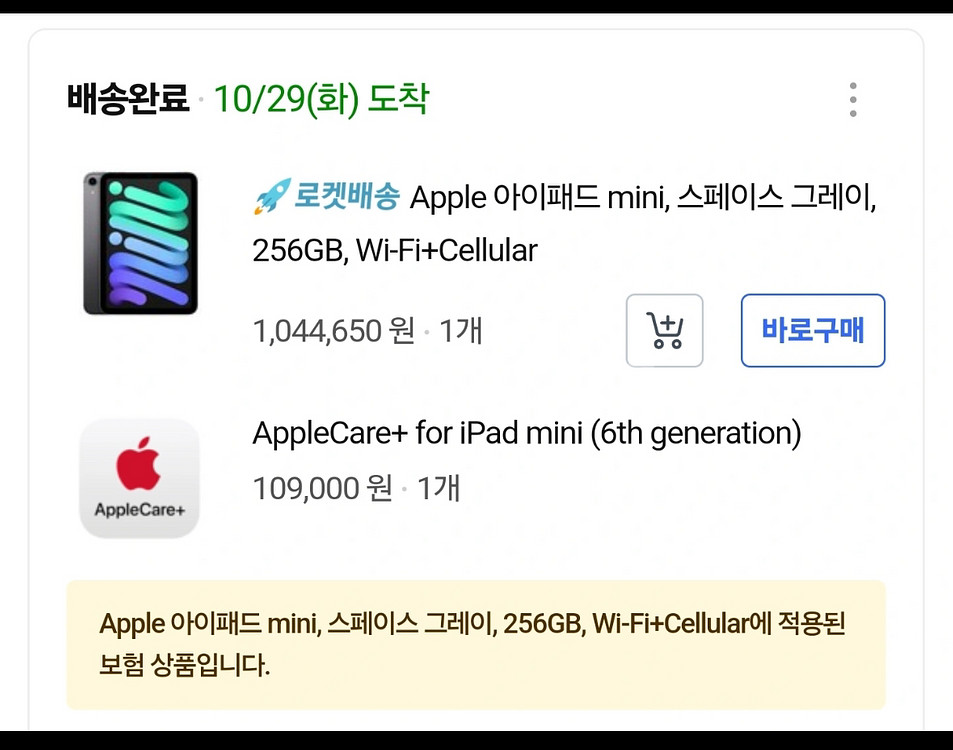 아이패드 미니6 256기가 셀룰러--1