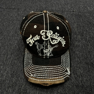 트루릴리전 브라운 체크 유니크 볼캡 모자