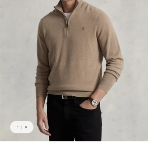 폴로 울 쿼터 집업 저지 100