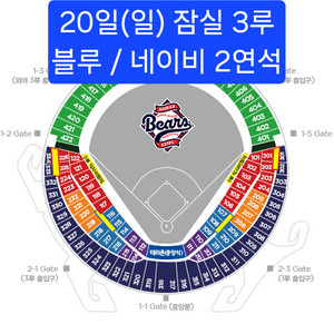 4월 20일(일) 잠실 기아vs두산 3루 블루/네이비