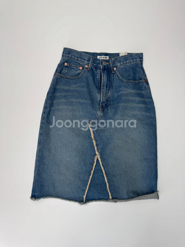 여성 일본빈티지 데님 워싱 미니스커트--0