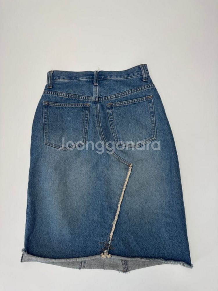 여성 일본빈티지 데님 워싱 미니스커트--1