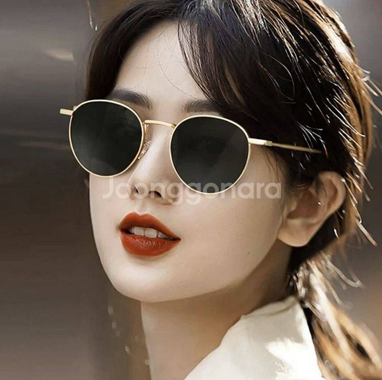 새상품UV400차단 원형 선글라스 케이스 세트--3