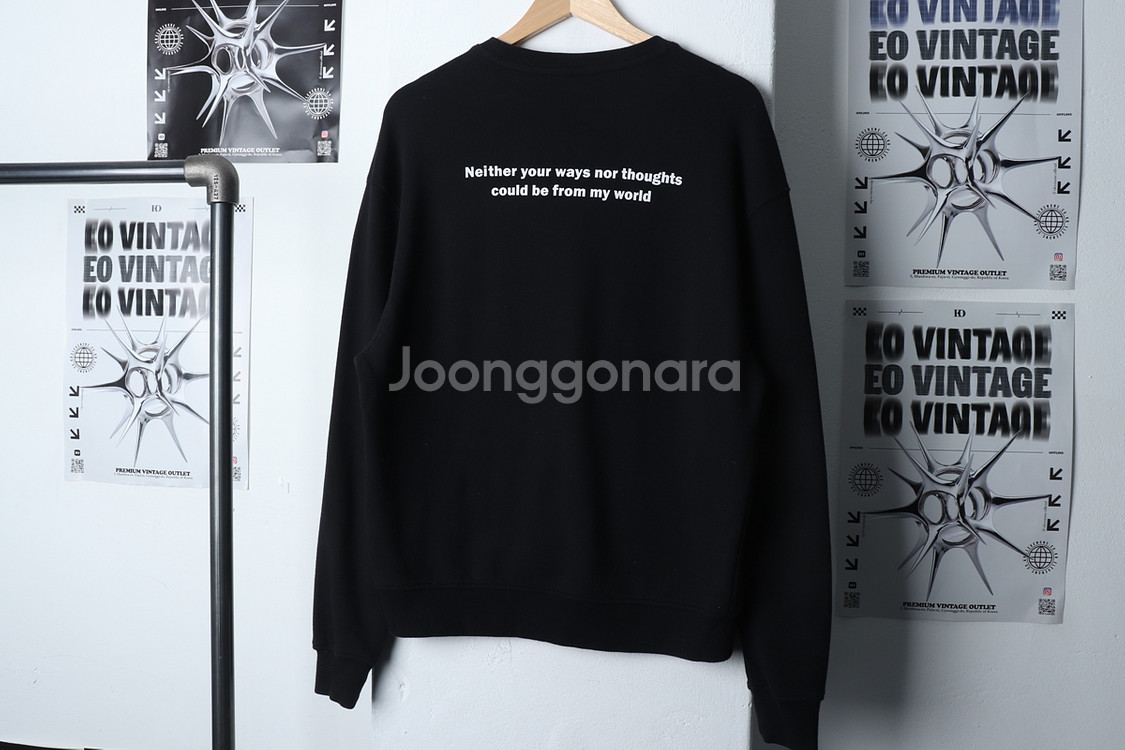 (S) 널디 맨투맨 티셔츠 블랙 올드스쿨 로고--7