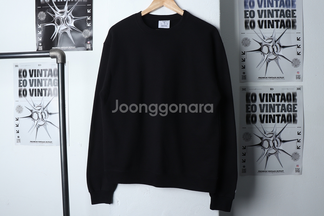 (XL) 챔피온 맨투맨 티셔츠 블랙 올드스쿨 기모--1