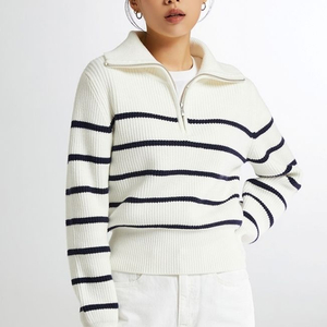 카라 줄무늬 니트