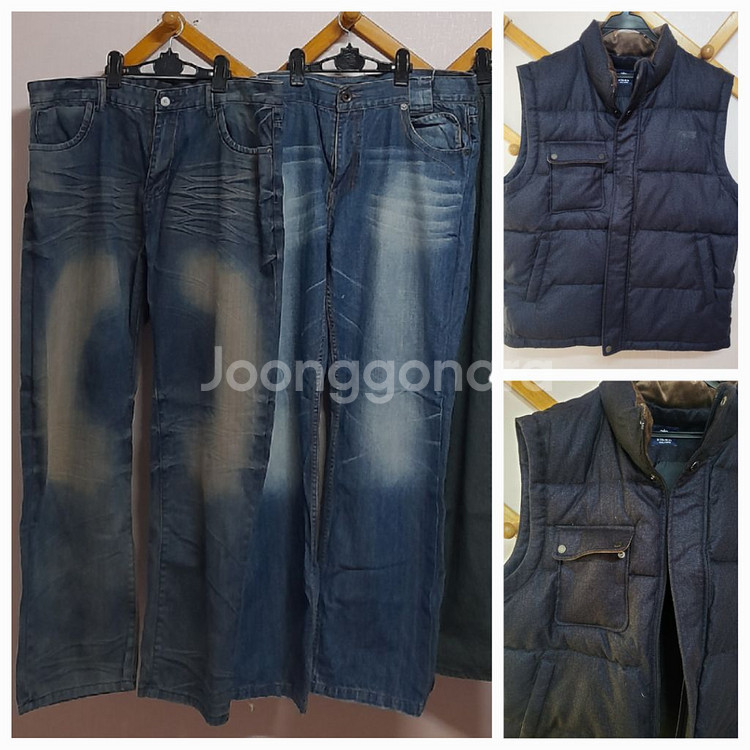 남성 청바지 40인치 3XL, 패딩조끼 4XL 여성가능--0