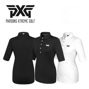 PXG 골프 여성 견장 슬리브 5부 반팔 카라티