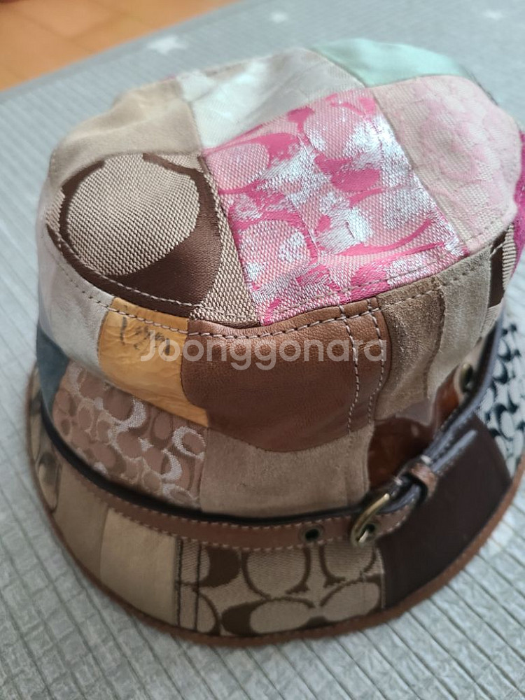 코치 빈티지 천연가죽 배색 튼튼한 모자--2