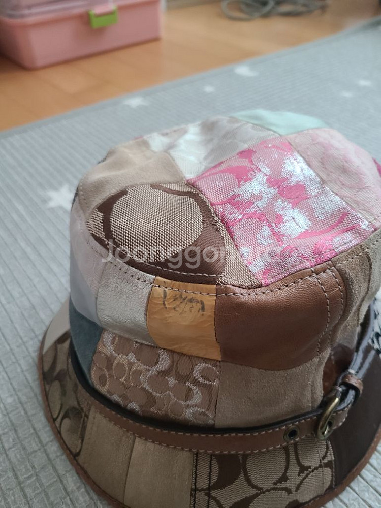 코치 빈티지 천연가죽 배색 튼튼한 모자--3