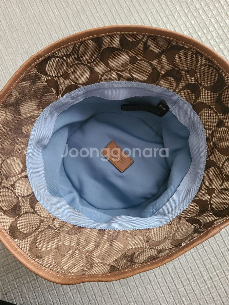 코치 빈티지 천연가죽 배색 튼튼한 모자--6