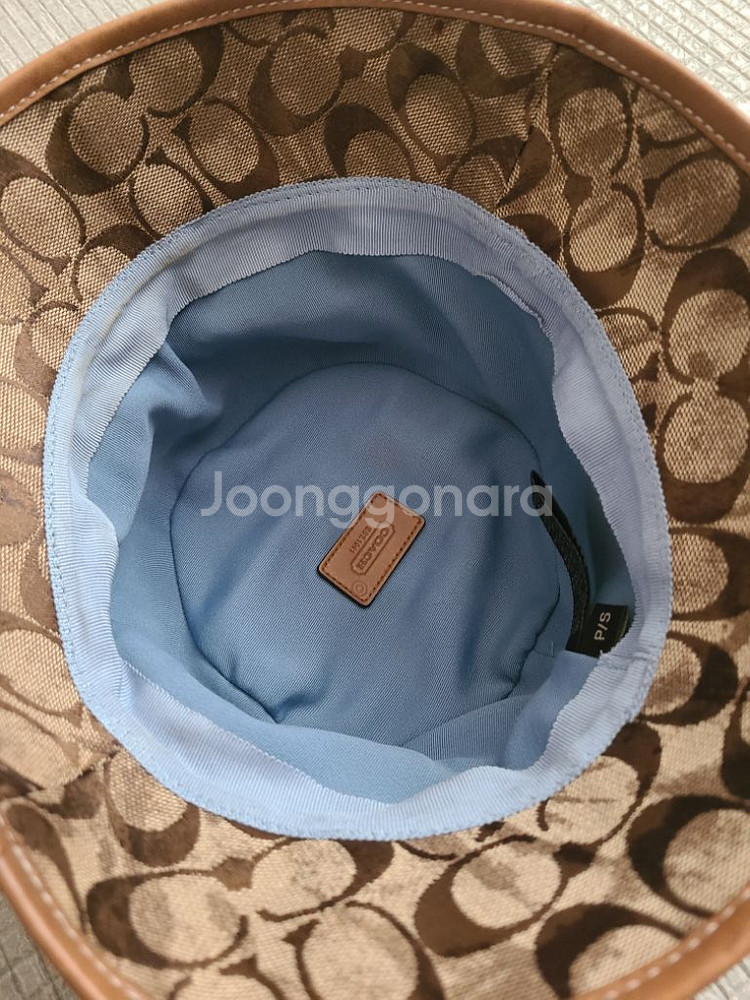 코치 빈티지 천연가죽 배색 튼튼한 모자--4