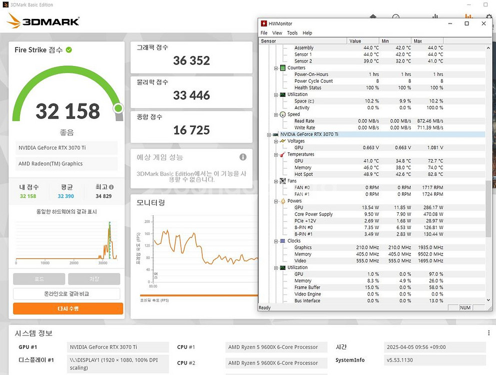 (서울) 9600x 3070ti (4060ti)--7