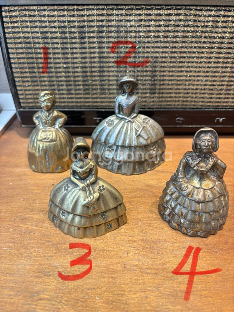 영국 빈티지 앤틱 레이디 황동 벨 종 #1,2,3,4--0