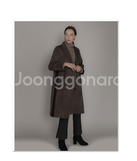 손정완 알파카 울 코트 55 사이즈 정품 사이즈 55--0