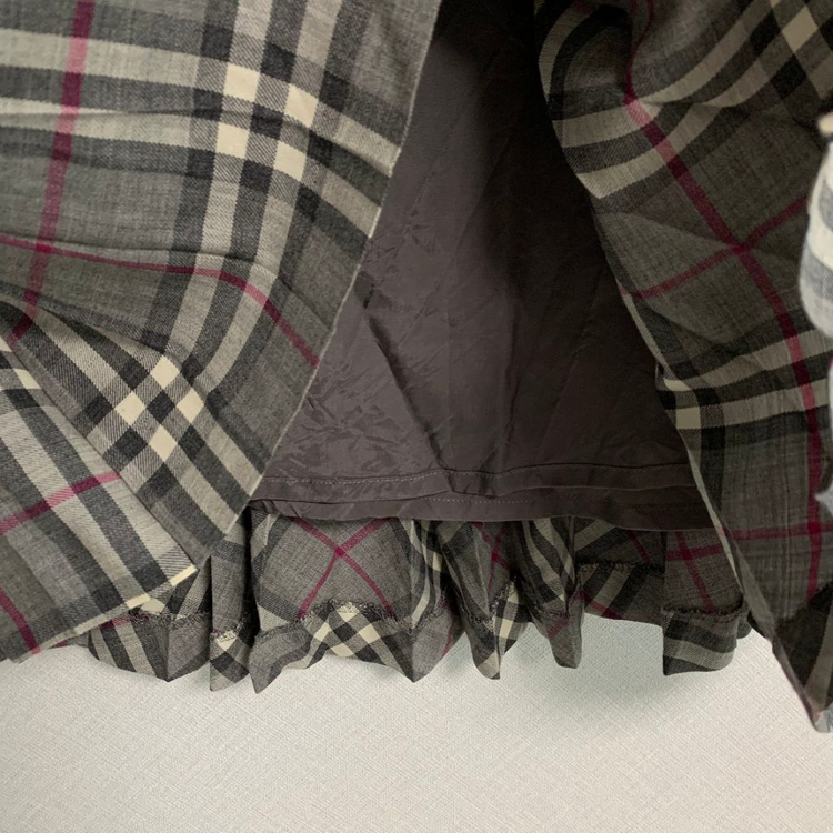 버버리(BURBERRY) 노바체크 벨트 플리츠 미디 스--3