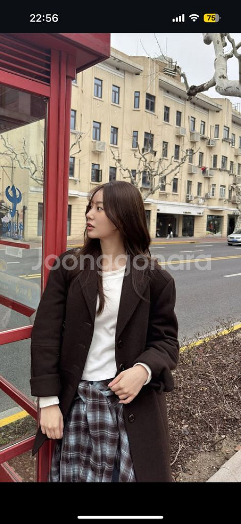 쟈습 프렌치 하프 코트 브라운--1