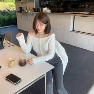 소버샵 알파카 펄 니트 가디건