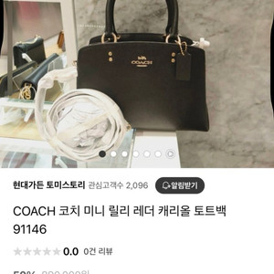 코치 미니 릴리 레더 캐리올 토트백(코치 가방)