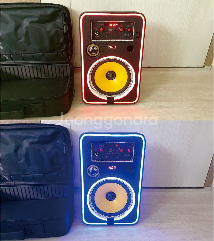 가방포함 자작 휴대용 대형 블루투스 스피커-대--4