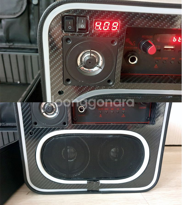 가방포함 자작 휴대용 대형 블루투스 스피커-소--4