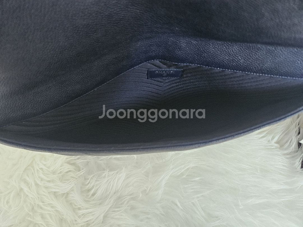 샤넬 클러치 라지 네이비--5