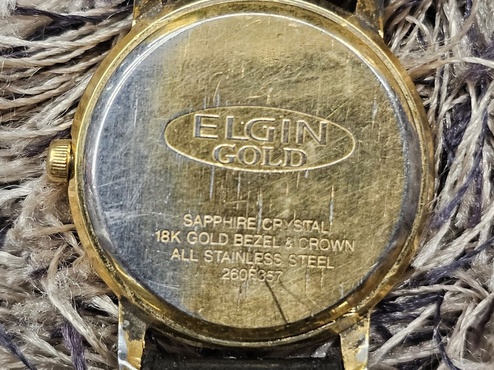 빈티지/엘진금시계 ELGIN 베젤&크라운18k금--2