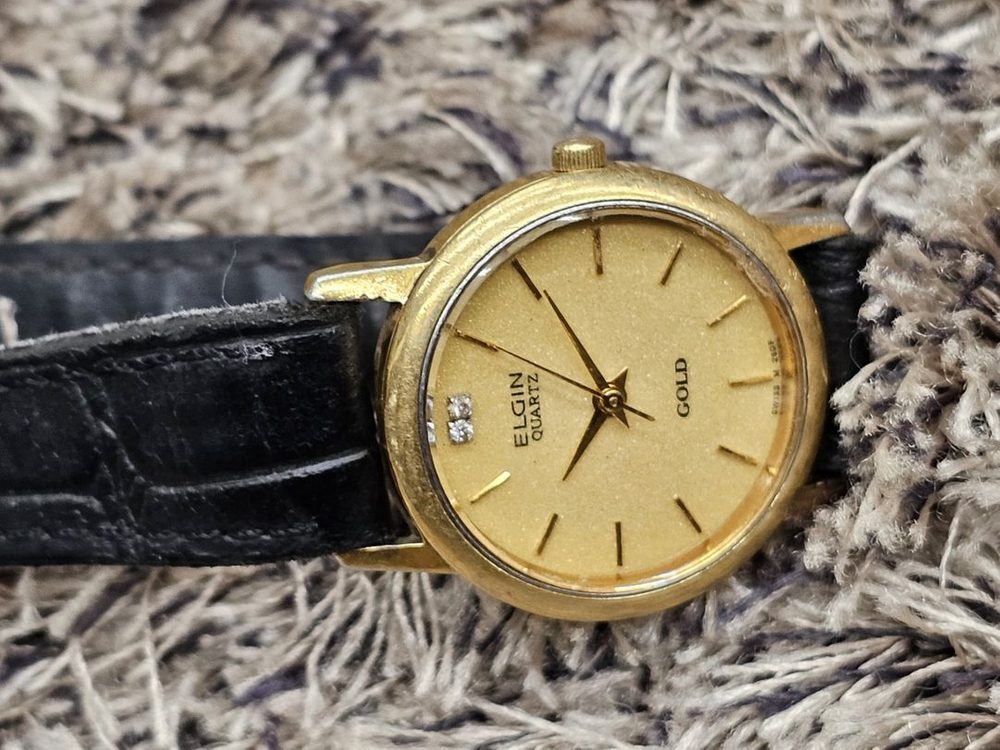 빈티지/엘진금시계 ELGIN 베젤&크라운18k금--6