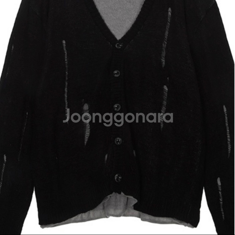 (1회 착용) 마뗑킴 레이어드 데미지 가디건--2