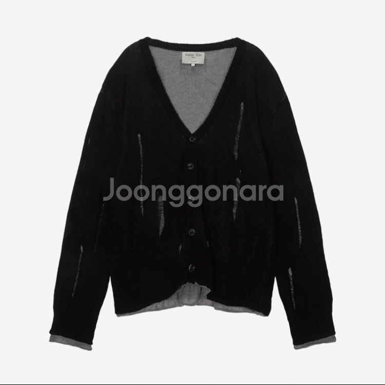 (1회 착용) 마뗑킴 레이어드 데미지 가디건--1