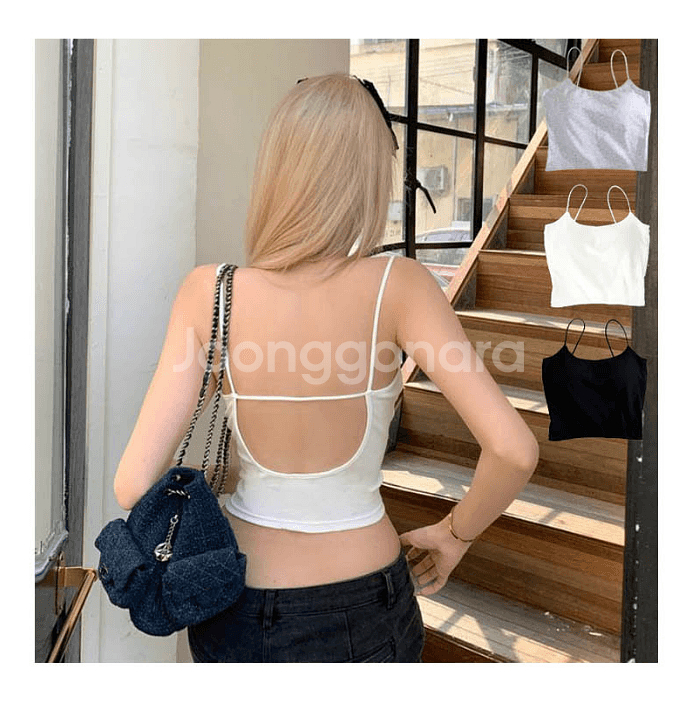 1+1 섹시뒤태 등파인 여리 크롭 레이어드나시세트--0