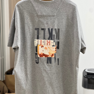 준지남성 그래픽 뉴오버핏 숏슬리브 라이트그레이 사이즈S