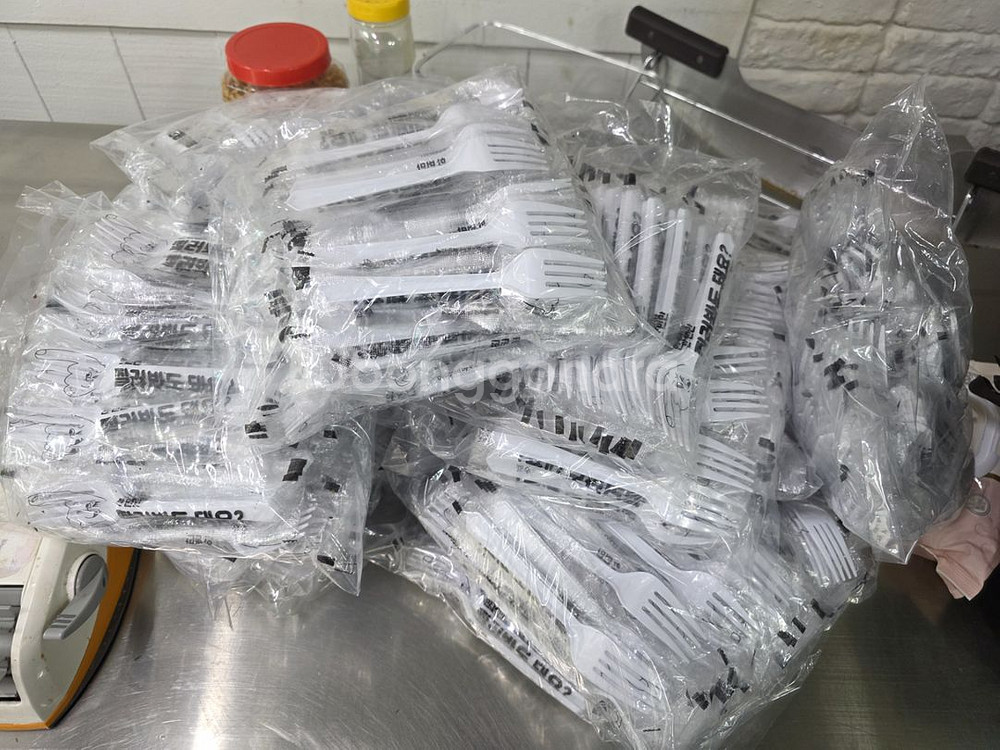 일회용 포크 개별포장 1600개 개당18원--1