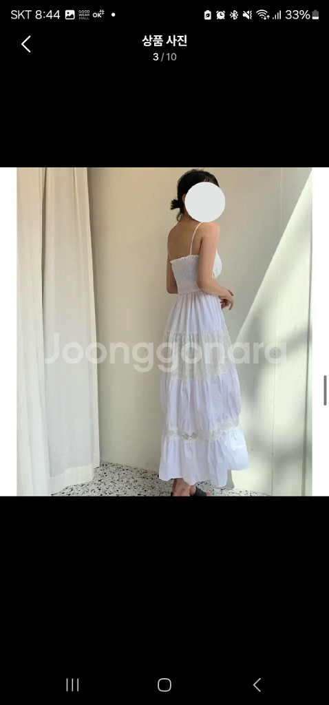 여름 뷔스티에 나시 레이스 롱 원피스 화이트--2