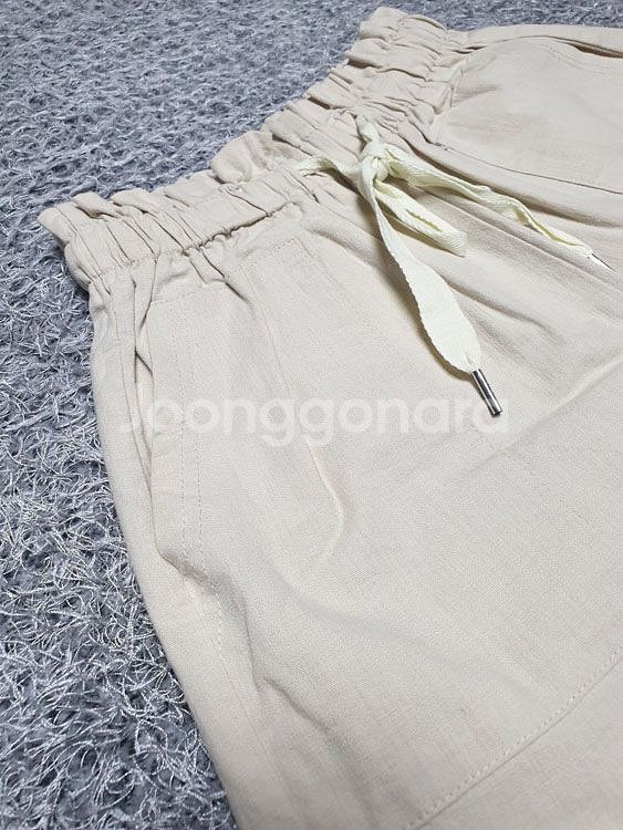 린넨 밴딩 숏팬츠 Free/LightBeige(착샷O)--4