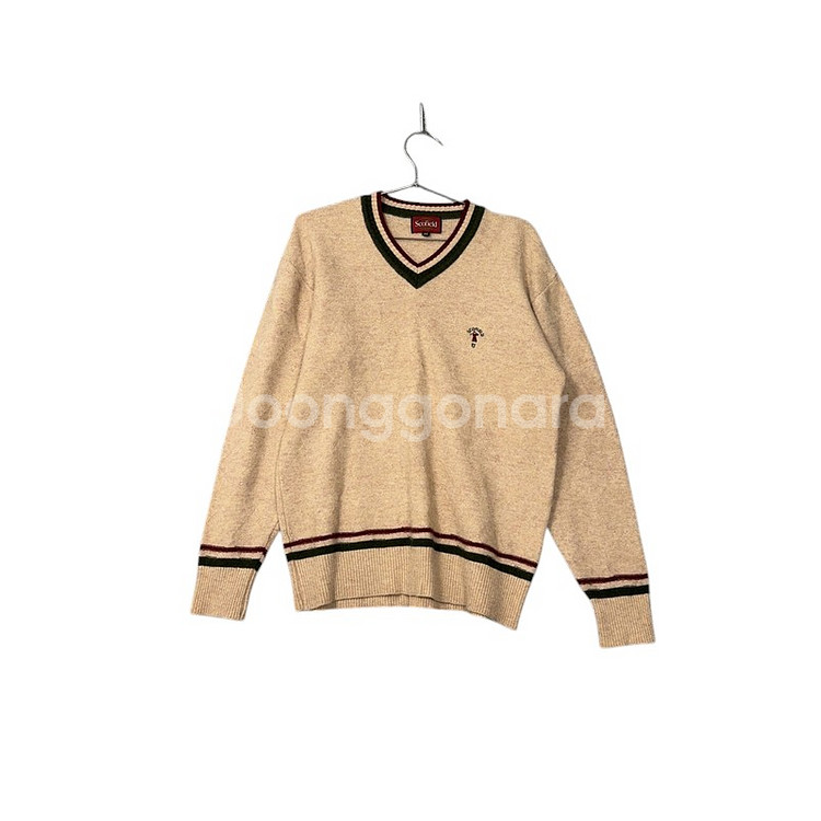 [스코필드] 빈티지 브이넥 베이지 니트 95--0