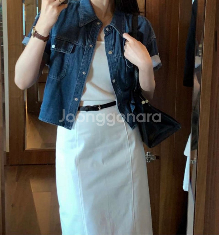 모아빈 marid belt skirt 화이트,블랙 S--0