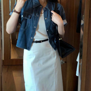 모아빈 marid belt skirt 화이트,블랙 S