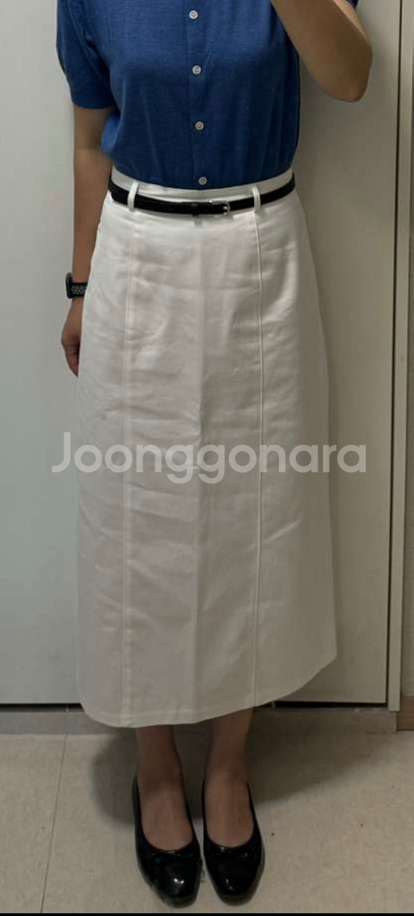 모아빈 marid belt skirt 화이트,블랙 S--2
