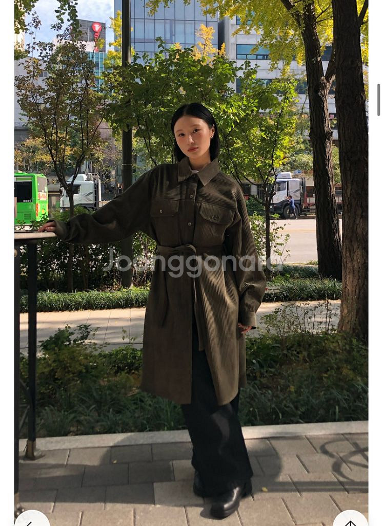 톰보이 코듀로이 셔츠 원피스 M--2