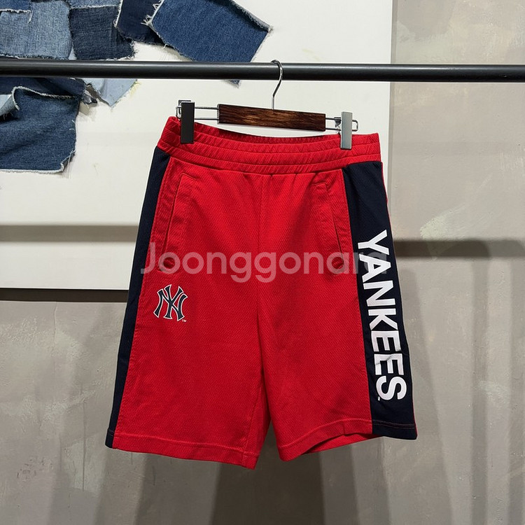 (28~30인치) MLB 뉴욕양키스 캐주얼 밴딩 반바지--0