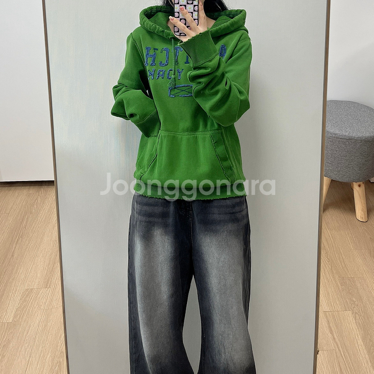 아베크롬비 빅로고 그린 후드티--0