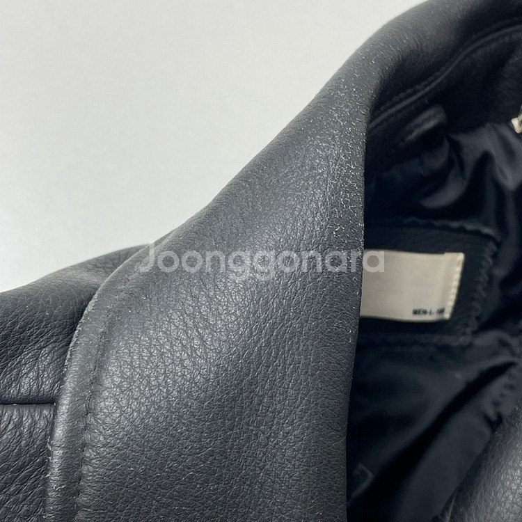 [택포] 리바이스 카우하이드 소가죽 레더자켓 블랙 L--3
