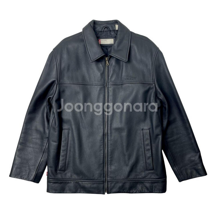 [택포] 리바이스 카우하이드 소가죽 레더자켓 블랙 L--0