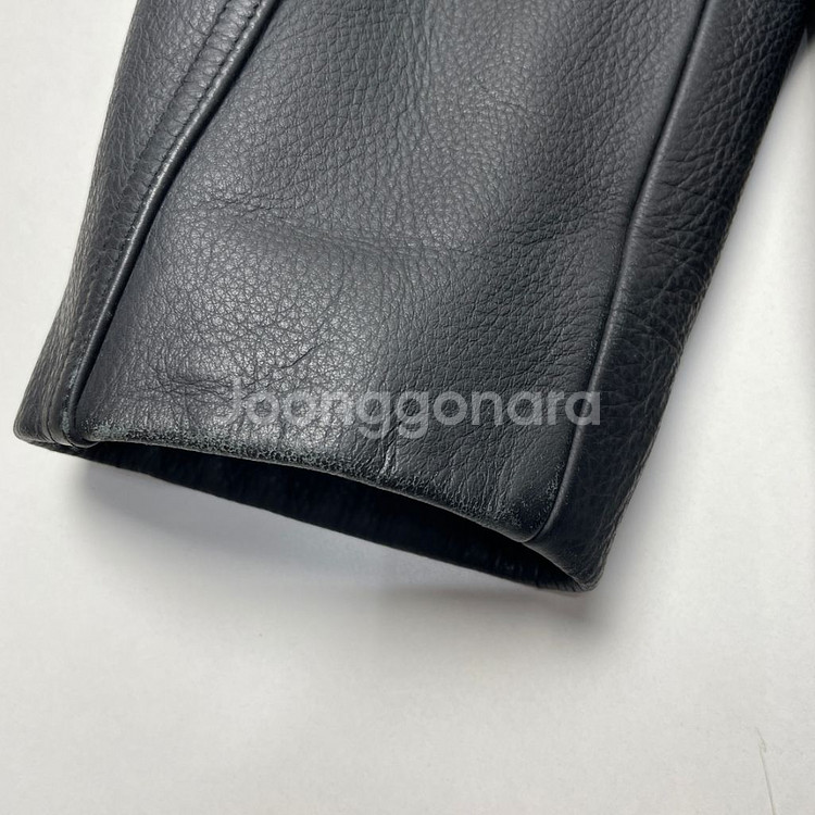 [택포] 리바이스 카우하이드 소가죽 레더자켓 블랙 L--6