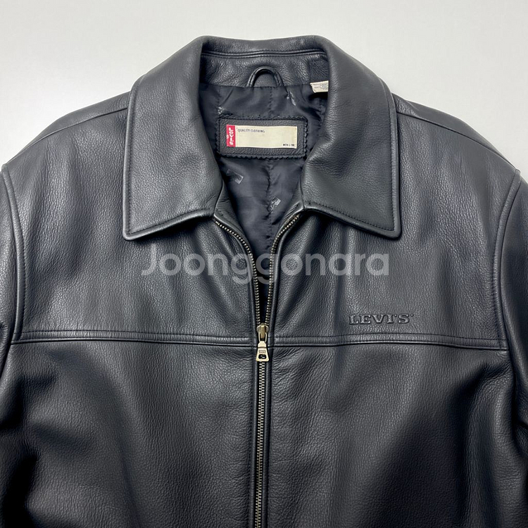 [택포] 리바이스 카우하이드 소가죽 레더자켓 블랙 L--2