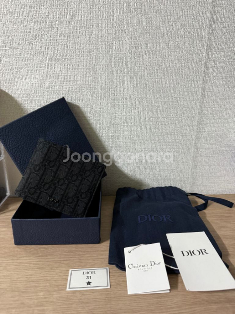풀박스 디올 오블리크 블랙 반지갑--0