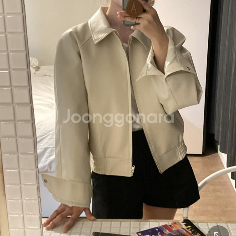 inouf 이너프 후르츠 레더 자켓 블루종 봄 자켓--0